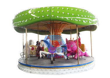 12 Seats Kids Carousel Ride 4.8m Tinggi Warna Disesuaikan Untuk Taman Hiburan