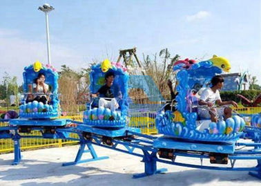 Cina Outdoor Theme Park Roller Coaster, Anak-anak Mini Roller Coaster Ocean Tema Spinning Sliding pabrik