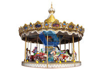 Double Decker Merry Go Round 24 Seater Carousel Wahana Taman Hiburan pemasok