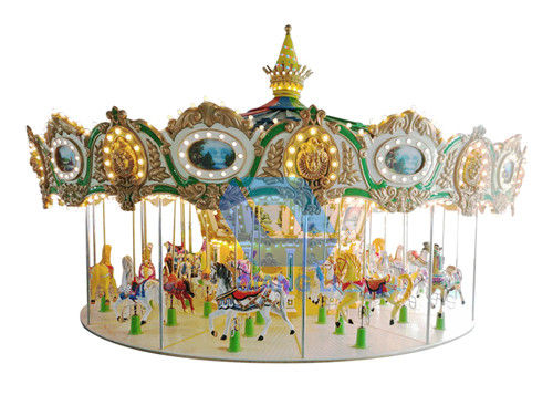 Taman Bertema Modern Carousel 4.8m Tinggi Anak Outdoor Merry Go Round Dengan Sampul pemasok